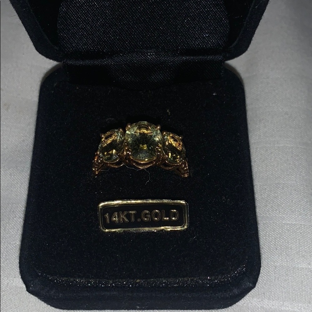 Size 8 14 Kt. Gold Ring With Sapphire Stones